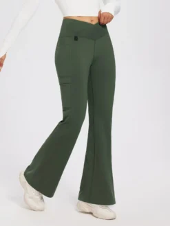Women’s Outdoor Fleece Long-Inseam Cross-Waistband Flare Pants -Baleaf Clothing Shop bgo042 1 78af3849 cec8 40cc 800d 9e888a932245