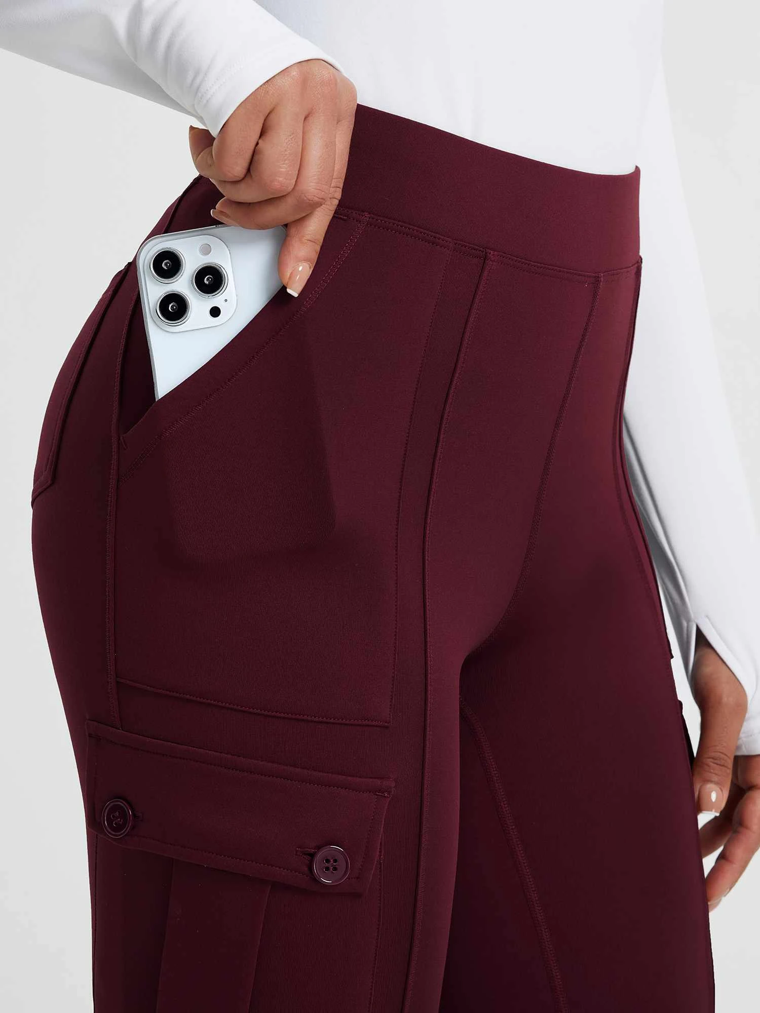 Multi-Pocket Workwear Straight-Leg Knit Fleece Pants 4 Multi-Pocket Workwear Straight-Leg Knit Fleece Pants - Image 4