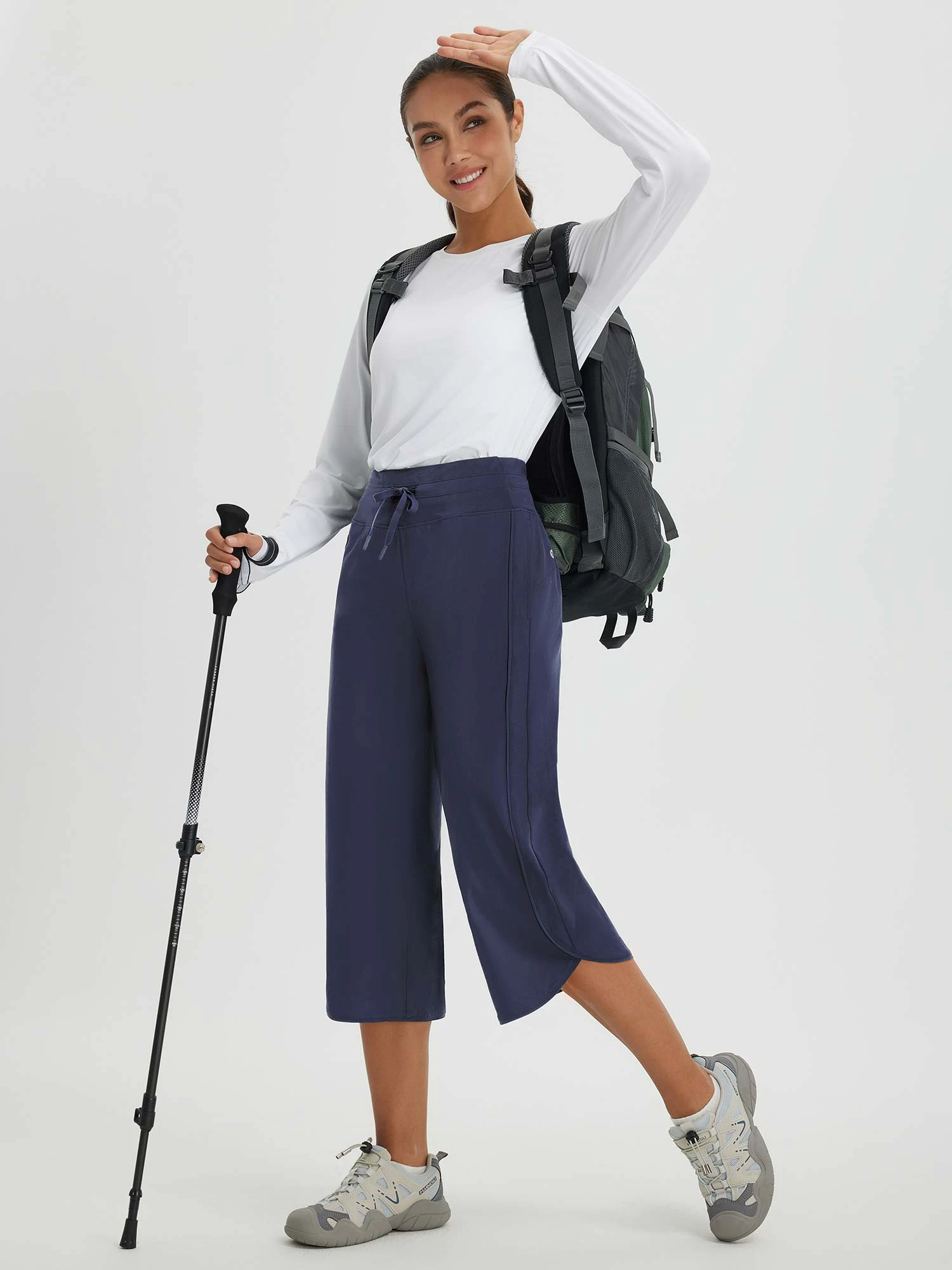 Women's 20" UPF 50+ Wide-Leg Quick-Dry Running Capris 5 Women's 20" UPF 50+ Wide-Leg Quick-Dry Running Capris - Image 5