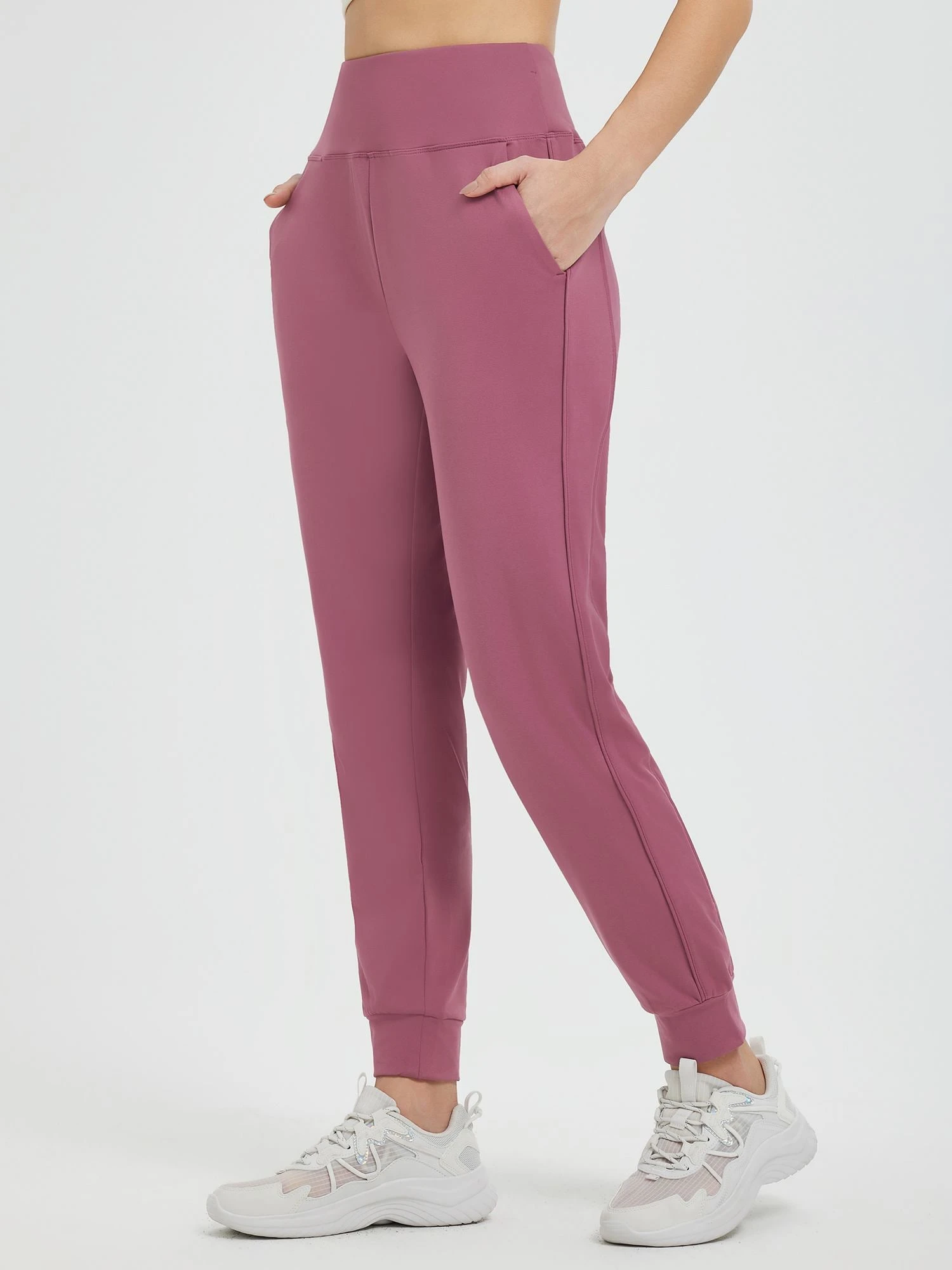 Flat Waist Fleece-Lined Running Joggers 1 Flat Waist Fleece-Lined Running Joggers