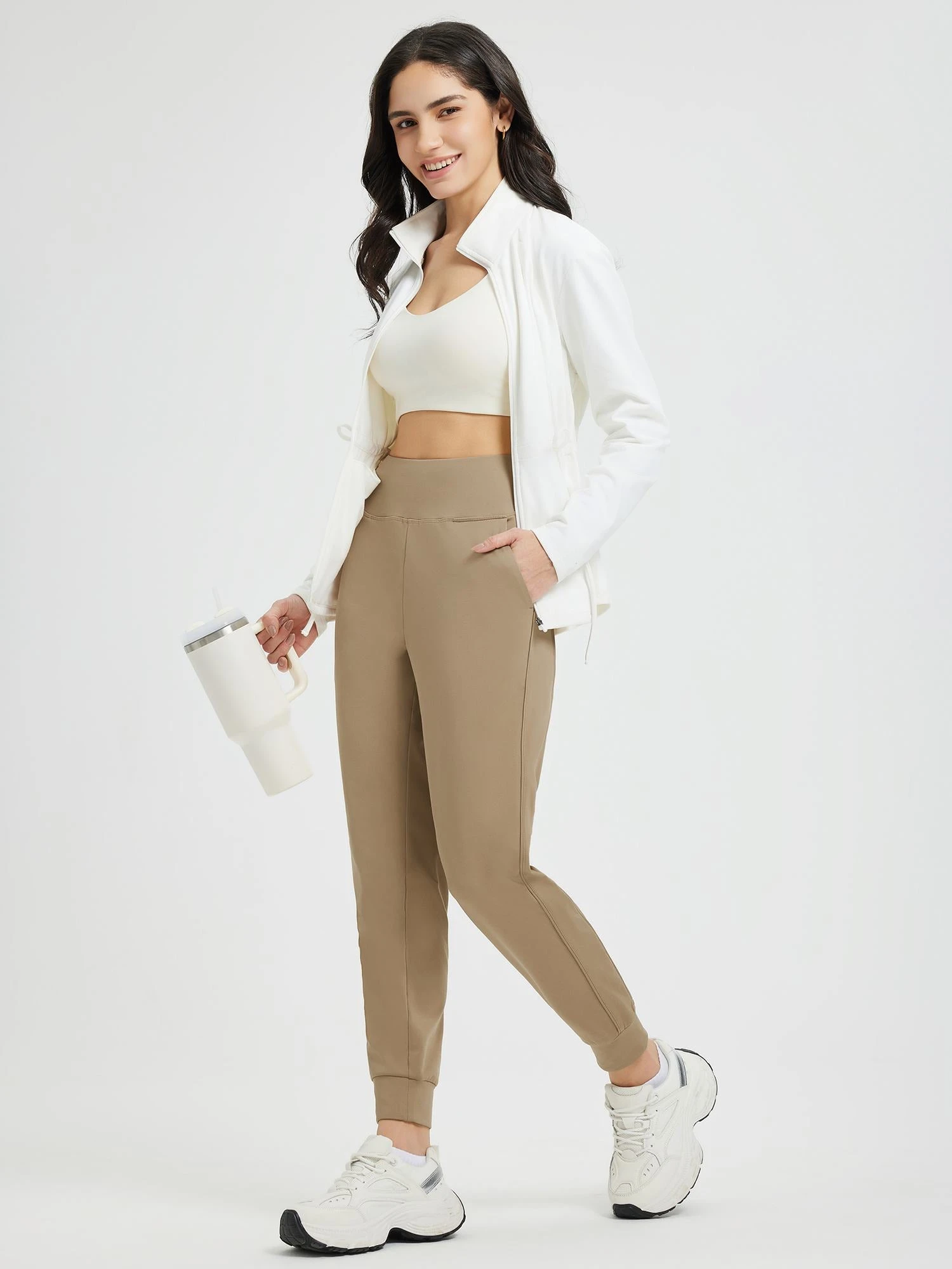 Flat Waist Fleece-Lined Running Joggers 16 Flat Waist Fleece-Lined Running Joggers - Image 16