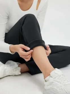 Women’s Running Heavyweight Thermal Fleece Tapered Pants -Baleaf Clothing Shop bgr037 5