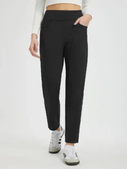 Running Flat-Waist Fleece Tapered Pants