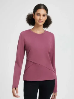 Women’s Running Striped Fleece Long-Sleeve T-Shirt