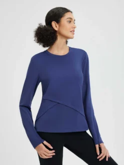 Women’s Running Striped Fleece Long-Sleeve T-Shirt -Baleaf Clothing Shop bgr047 2