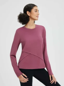 Women’s Running Striped Fleece Long-Sleeve T-Shirt -Baleaf Clothing Shop bgr047 2 8778a20a 48ec 42e7 90ea 89448d094908