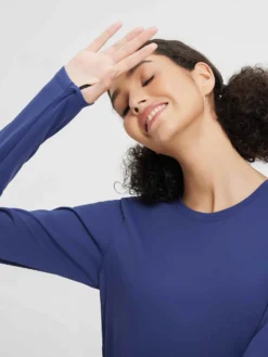 Women’s Running Striped Fleece Long-Sleeve T-Shirt -Baleaf Clothing Shop bgr047 5