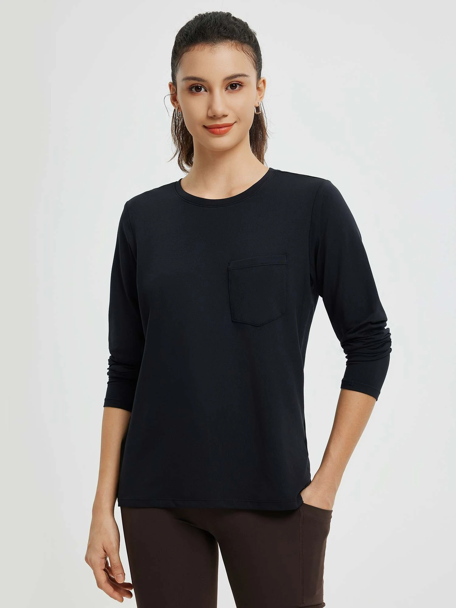 Running Flat Hem Front Chest Pocket Long Sleeve Shirt 10 Running Flat Hem Front Chest Pocket Long Sleeve Shirt - Image 10