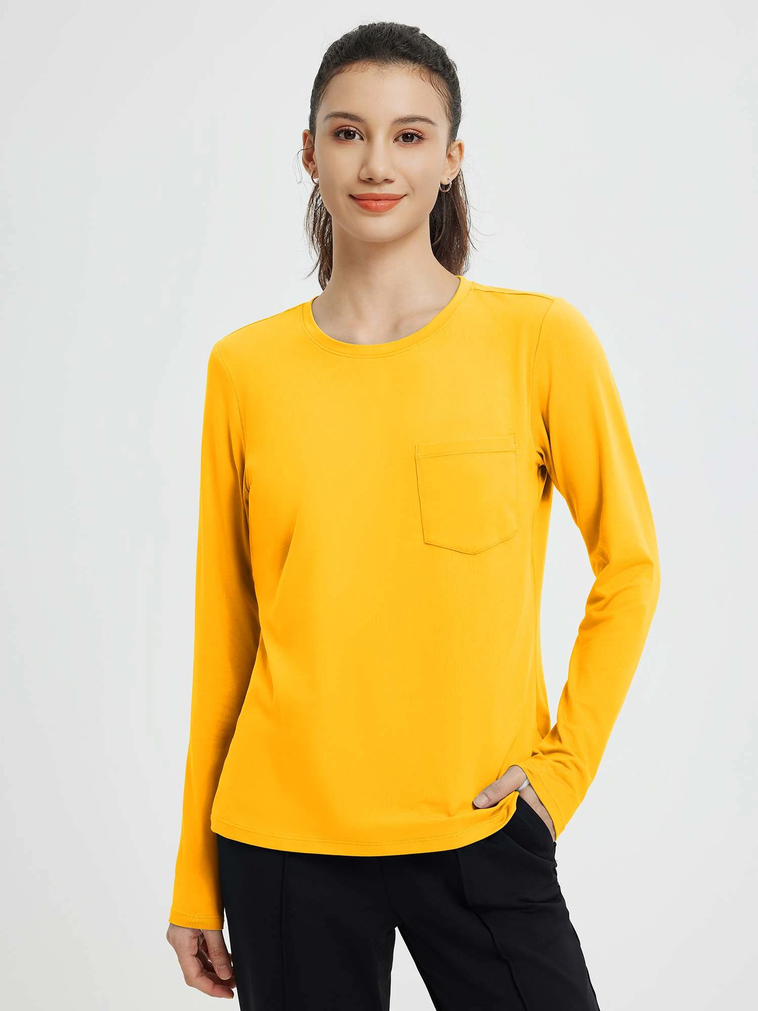 Running Flat Hem Front Chest Pocket Long Sleeve Shirt 16 Running Flat Hem Front Chest Pocket Long Sleeve Shirt - Image 16