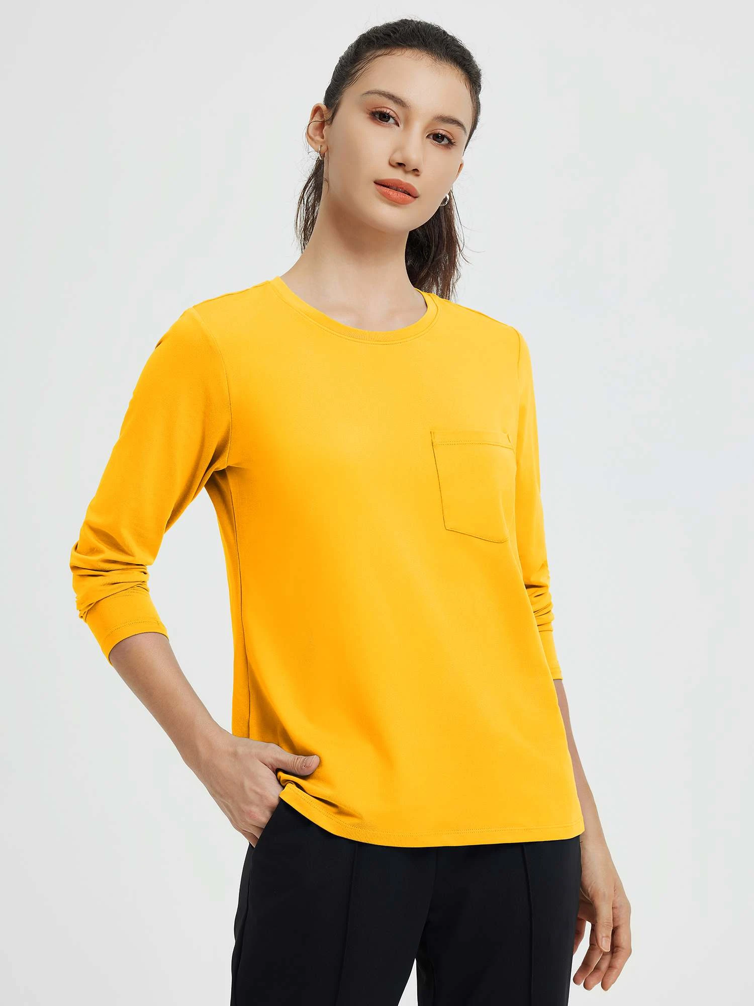 Running Flat Hem Front Chest Pocket Long Sleeve Shirt 18 Running Flat Hem Front Chest Pocket Long Sleeve Shirt - Image 18