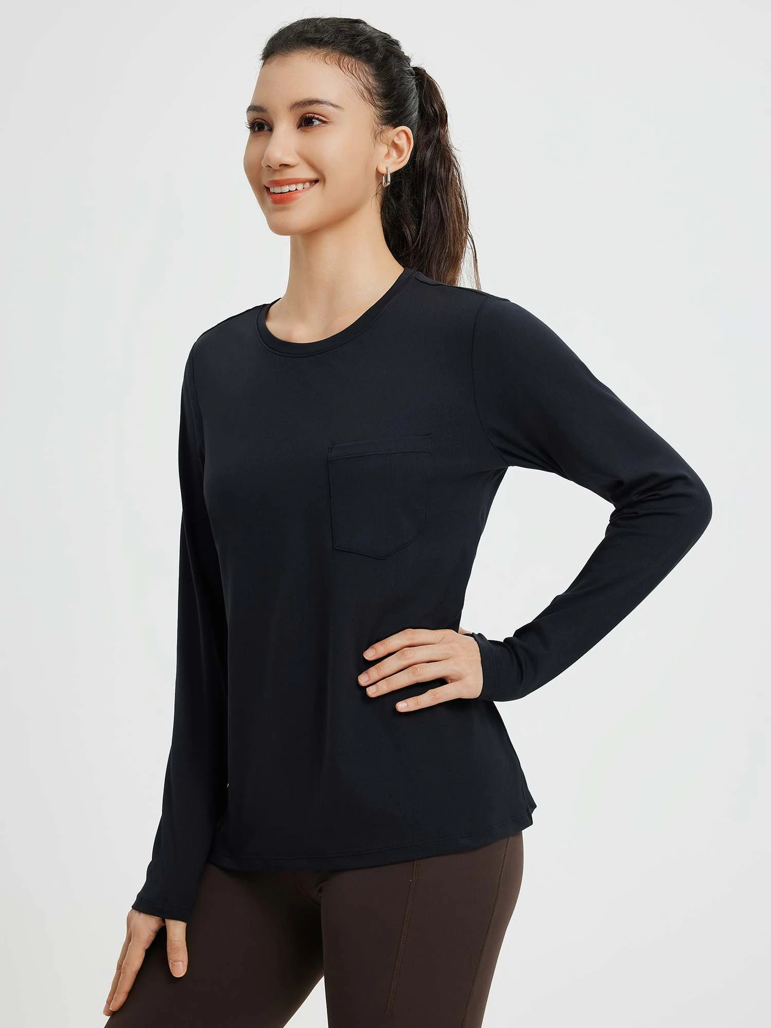 Running Flat Hem Front Chest Pocket Long Sleeve Shirt 11 Running Flat Hem Front Chest Pocket Long Sleeve Shirt - Image 11