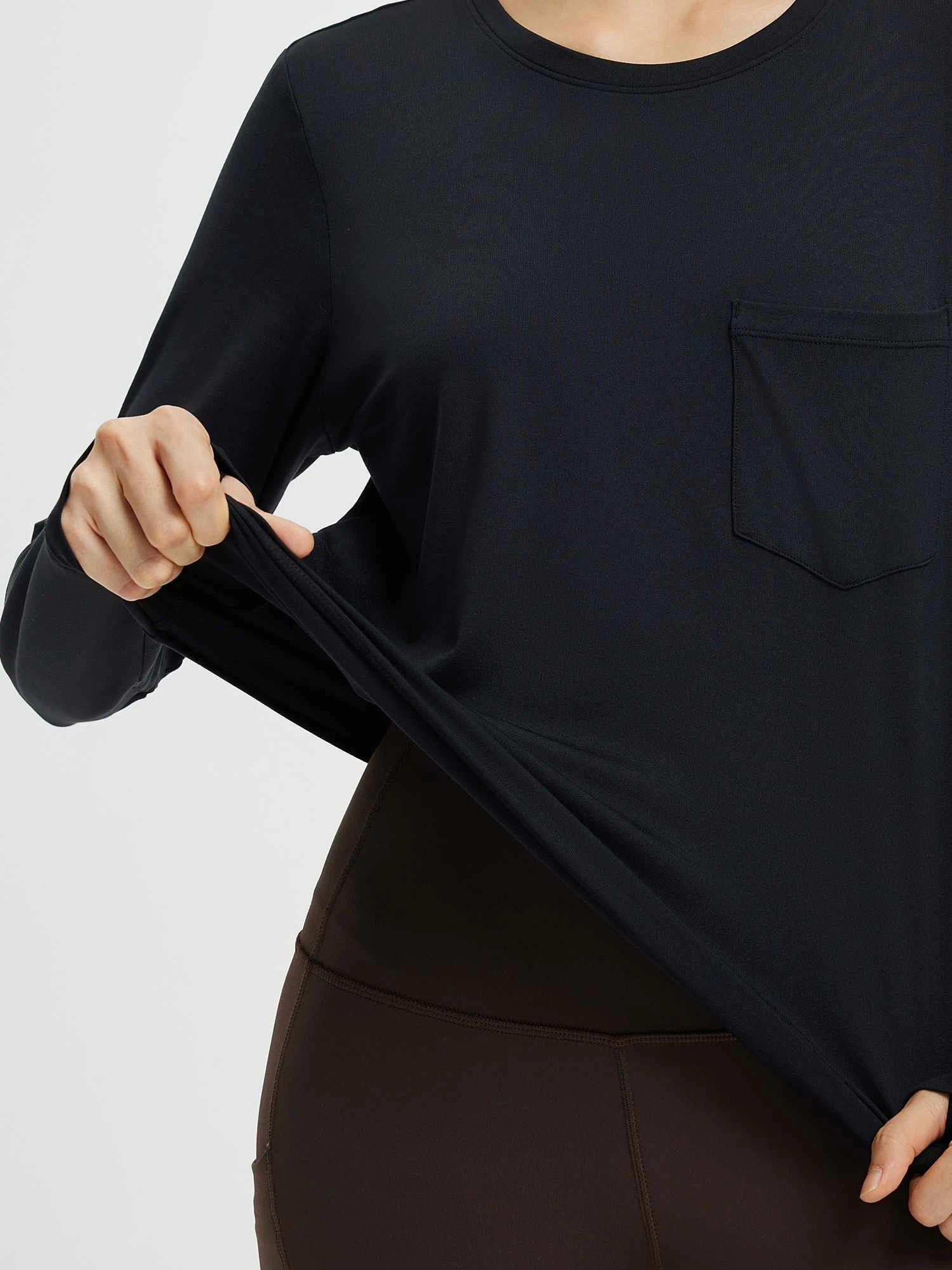 Running Flat Hem Front Chest Pocket Long Sleeve Shirt 13 Running Flat Hem Front Chest Pocket Long Sleeve Shirt - Image 13