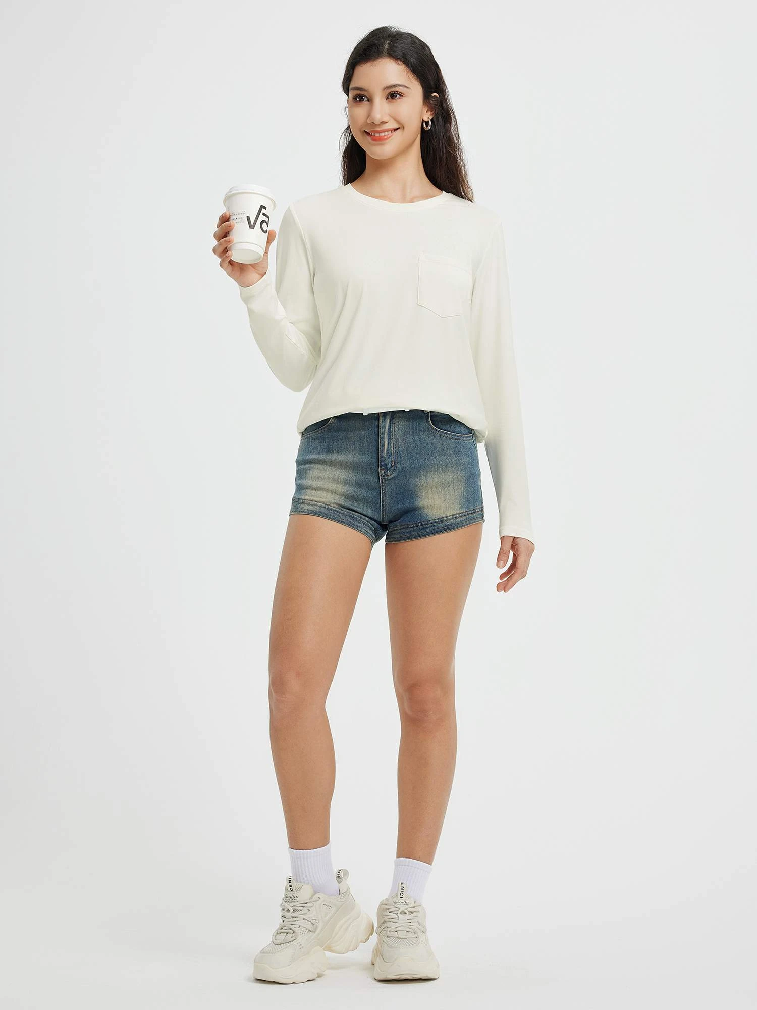 Running Flat Hem Front Chest Pocket Long Sleeve Shirt 6 Running Flat Hem Front Chest Pocket Long Sleeve Shirt - Image 6