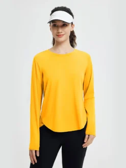 Running Cross Hem Long-Sleeve T-Shirt -Baleaf Clothing Shop bgr049 1