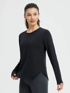 Running Cross Hem Long-Sleeve T-Shirt -Baleaf Clothing Shop bgr049 1 50c59810 c95a 4345 b247 e55ce8830919