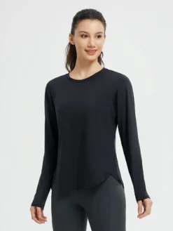 Running Cross Hem Long-Sleeve T-Shirt -Baleaf Clothing Shop bgr049 2 500081b1 5ef9 4e5d 9cac bd523a35aec2