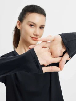 Running Cross Hem Long-Sleeve T-Shirt -Baleaf Clothing Shop bgr049 3