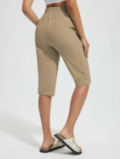 Women's 15" UPF 50+ Quick-Dry Swim Capris -Baleaf Clothing Shop bgs003 Brown 5