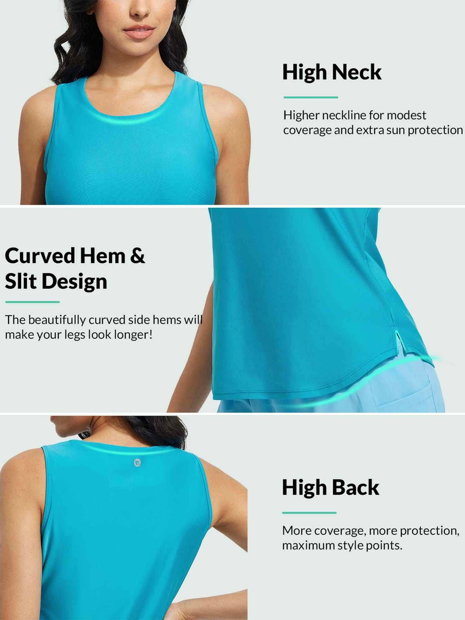 Women's High Neck Tankini Top 13 Women's High Neck Tankini Top - Image 13