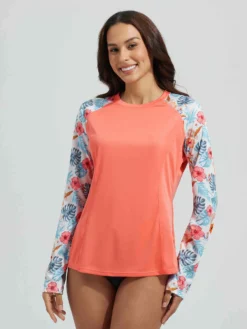 Punch Pocket Knit Printed Long Sleeve T-Shirt -Baleaf Clothing Shop bgs030 1