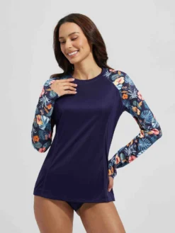 Punch Pocket Knit Printed Long Sleeve T-Shirt