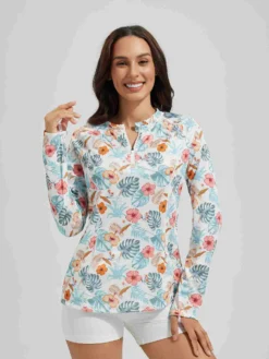 Women's 1/4 Zip Printed Rash Guard