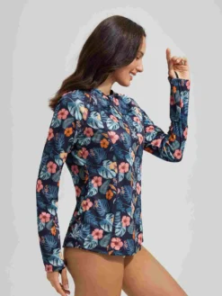 Women's 1/4 Zip Printed Rash Guard -Baleaf Clothing Shop bgs032 2