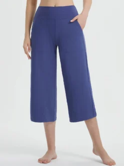 Secret Breeze High-Rise Wide-Leg Capris -Baleaf Clothing Shop bgy032 1 1