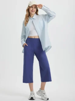 Secret Breeze High-Rise Wide-Leg Capris -Baleaf Clothing Shop bgy032 6 14f34242 4f00 4cf8 b5d2 f7774020ccbd