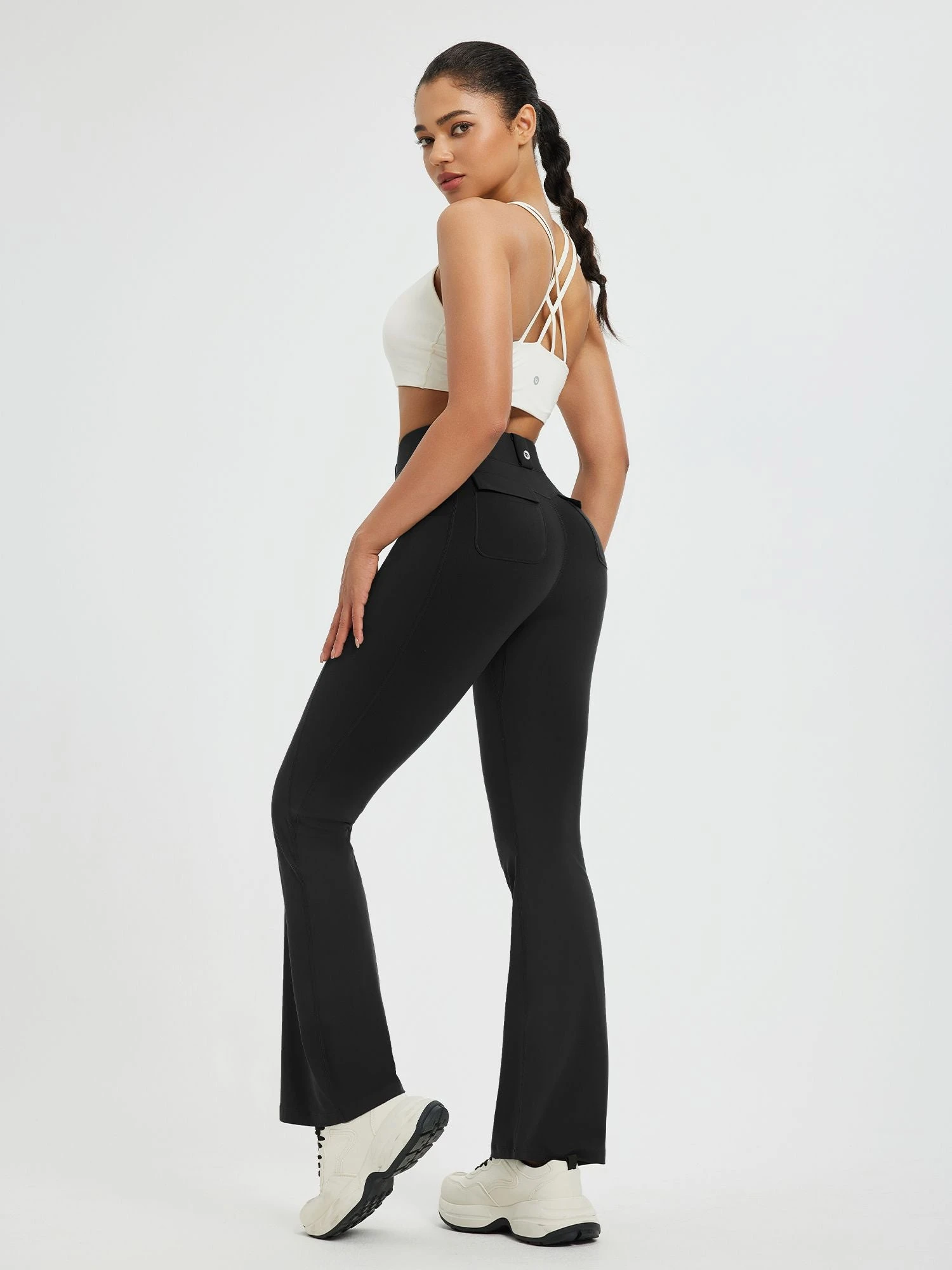Women’s Yoga Workwear High-Waisted Flared Pants 6 Women’s Yoga Workwear High-Waisted Flared Pants - Image 6