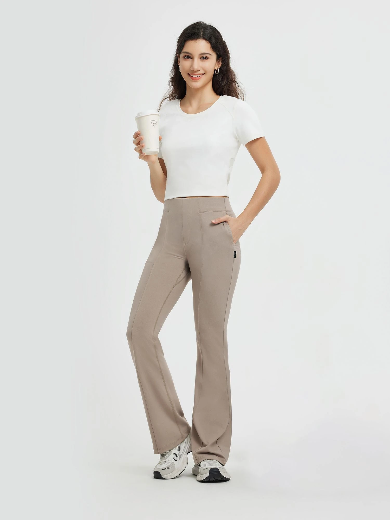 Women's Yoga Business High-Waisted Flared Pants 1 Women's Yoga Business High-Waisted Flared Pants