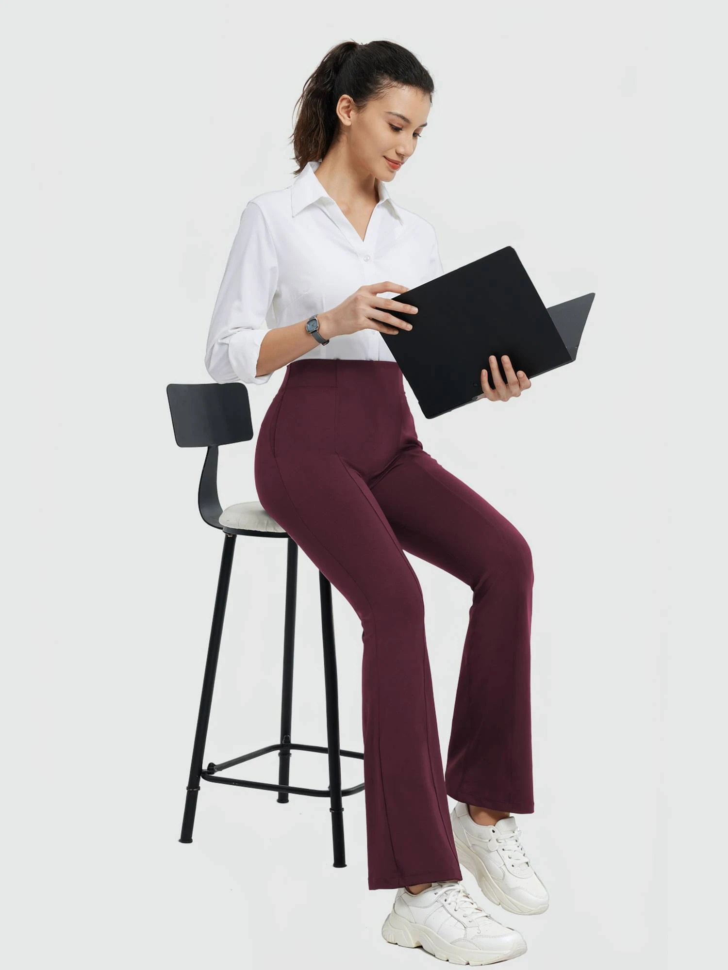 Women's Yoga Business High-Waisted Flared Pants 13 Women's Yoga Business High-Waisted Flared Pants - Image 13