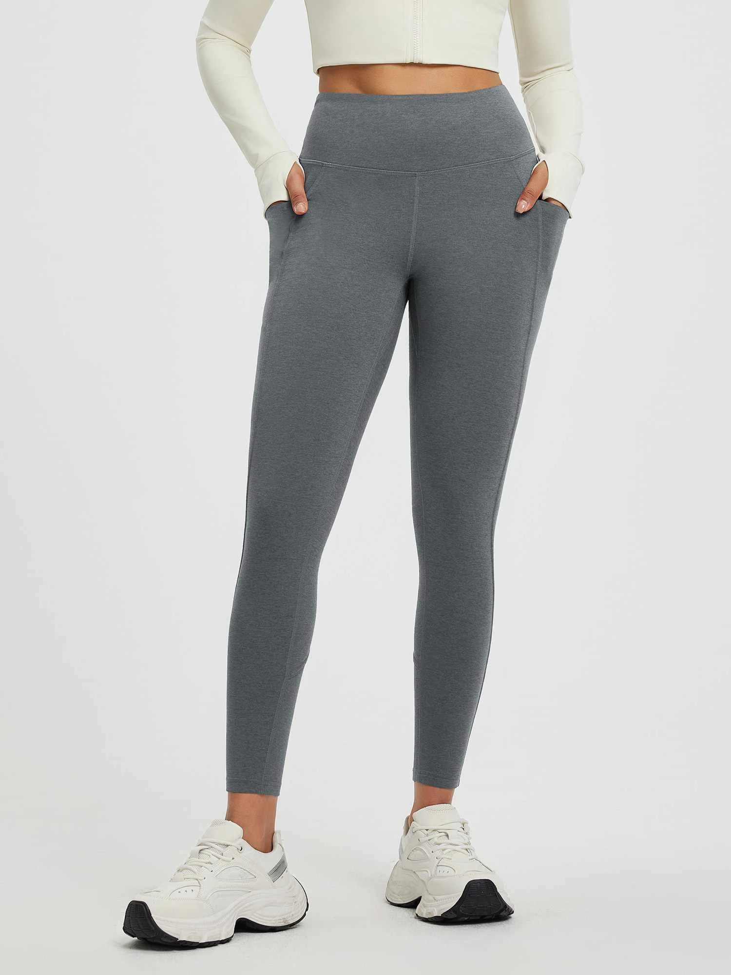 Women’s Yoga Floral Fleece High-Waisted Leggings 14 Women’s Yoga Floral Fleece High-Waisted Leggings - Image 14