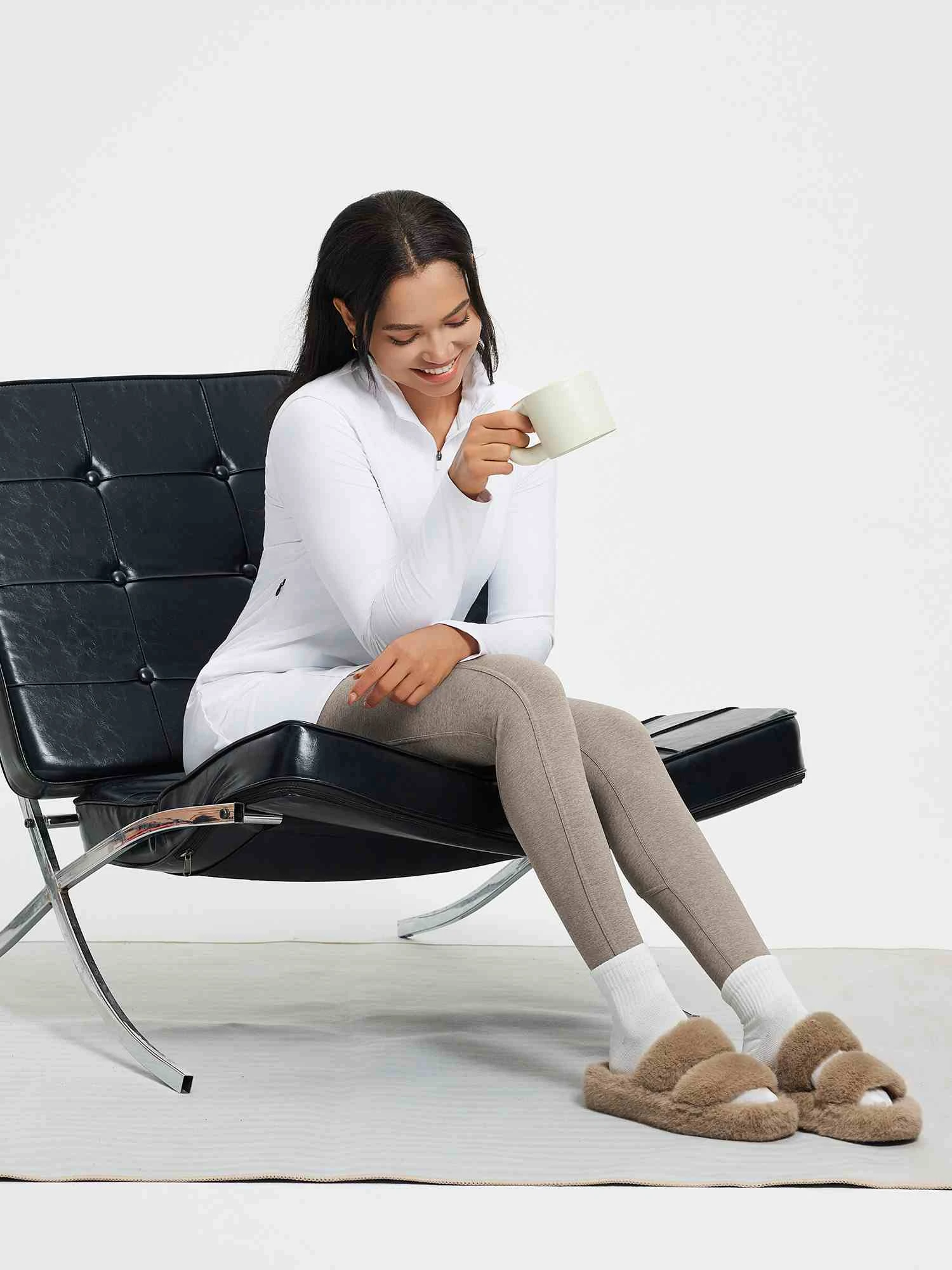 Women’s Yoga Floral Fleece High-Waisted Leggings 12 Women’s Yoga Floral Fleece High-Waisted Leggings - Image 12