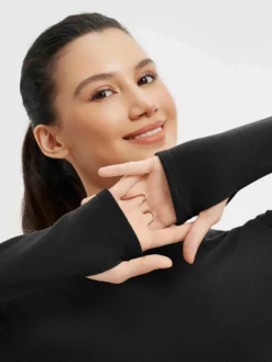 Yoga Side Drawstring Long Sleeve Shirt -Baleaf Clothing Shop bgy069 3