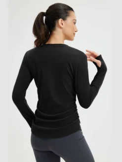 Yoga Side Drawstring Long Sleeve Shirt -Baleaf Clothing Shop bgy069 5 13b04268 6438 4bbf bf2e 14b283f52251