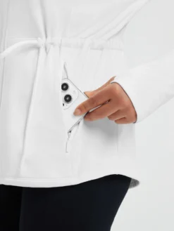 Women’s Yoga Drawstring-Waist Fleece Hoodless Jacket -Baleaf Clothing Shop bgy071 4