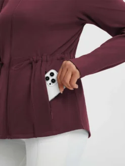 Women’s Yoga Drawstring-Waist Fleece Hoodless Jacket -Baleaf Clothing Shop bgy071 4 2f7d40b7 452a 4e4c ba90 0ddaa4d04408