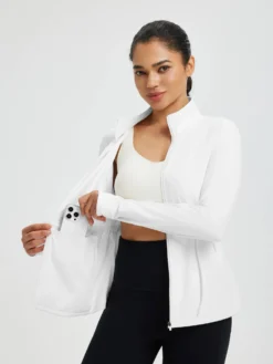 Women’s Yoga Drawstring-Waist Fleece Hoodless Jacket -Baleaf Clothing Shop bgy071 5