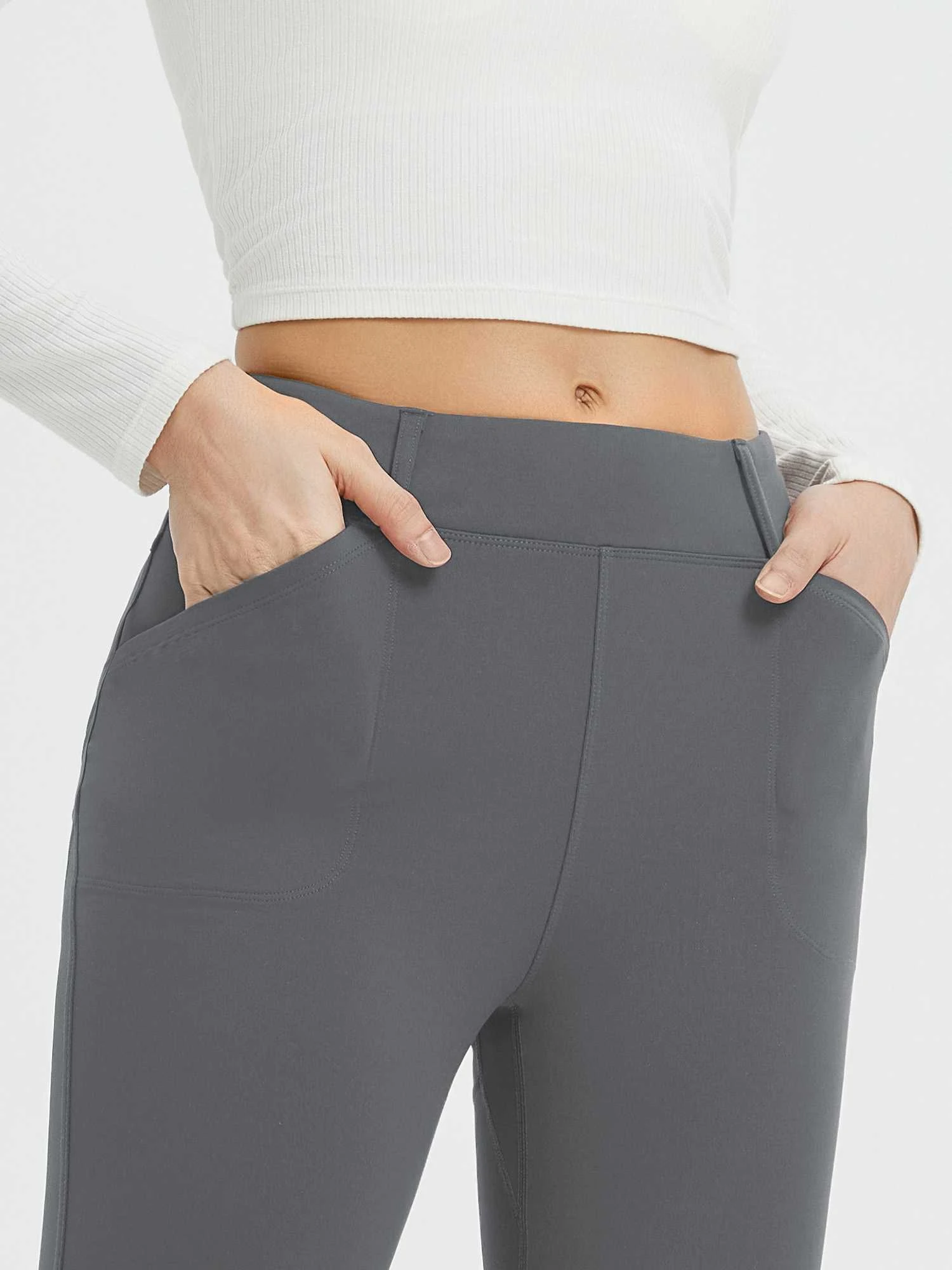 Women's Yoga Streetwear Multi-Pocket Fleece High-Waisted Leggings 17 Women's Yoga Streetwear Multi-Pocket Fleece High-Waisted Leggings - Image 17