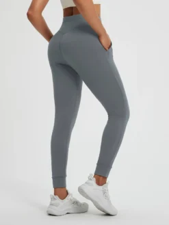 Women’s Yoga Cuffed Fleece High-Waisted Leggings -Baleaf Clothing Shop bgy076 3