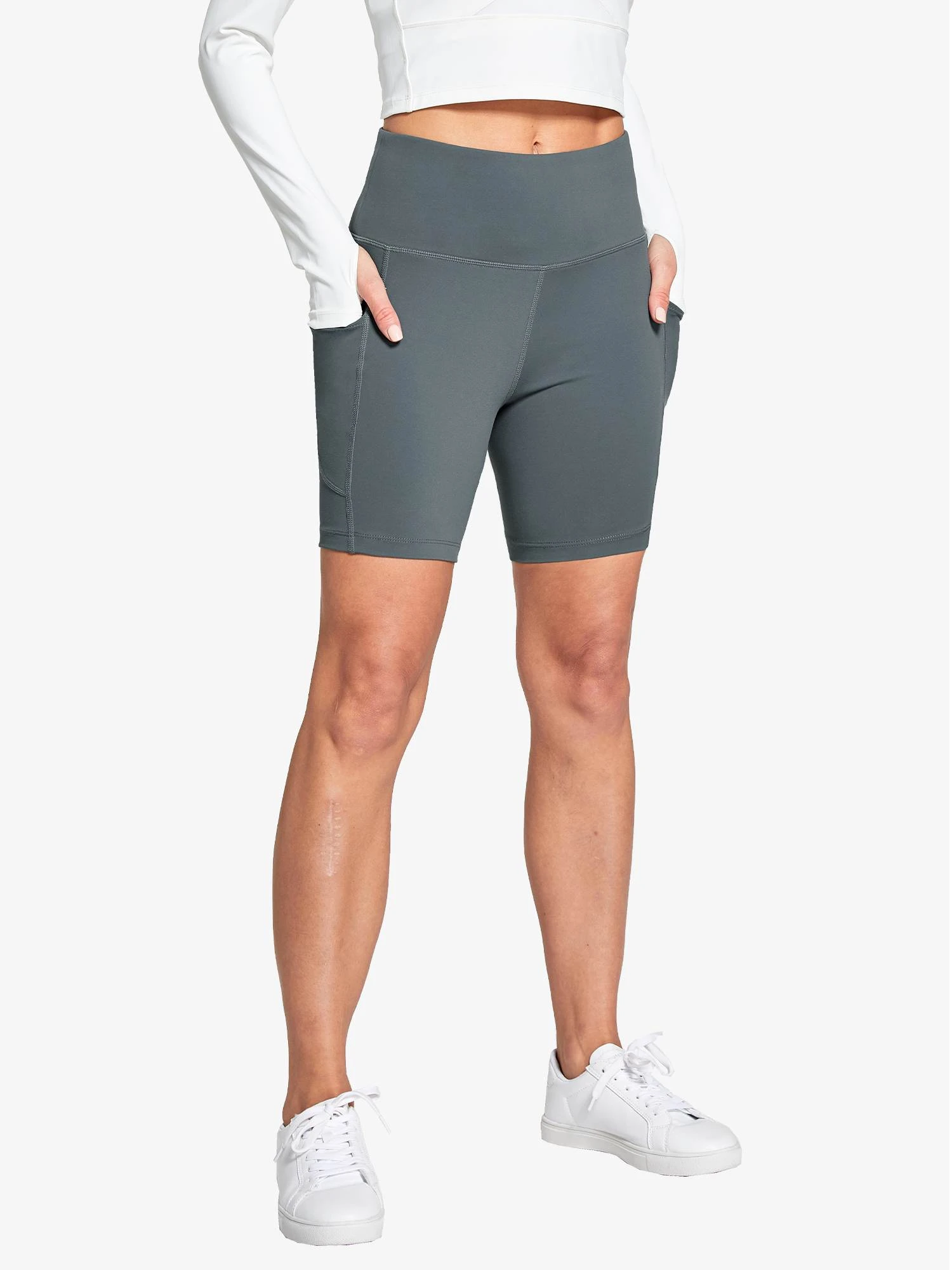 Women's 6" High-Waisted Biker Shorts 7 Women's 6" High-Waisted Biker Shorts - Image 7