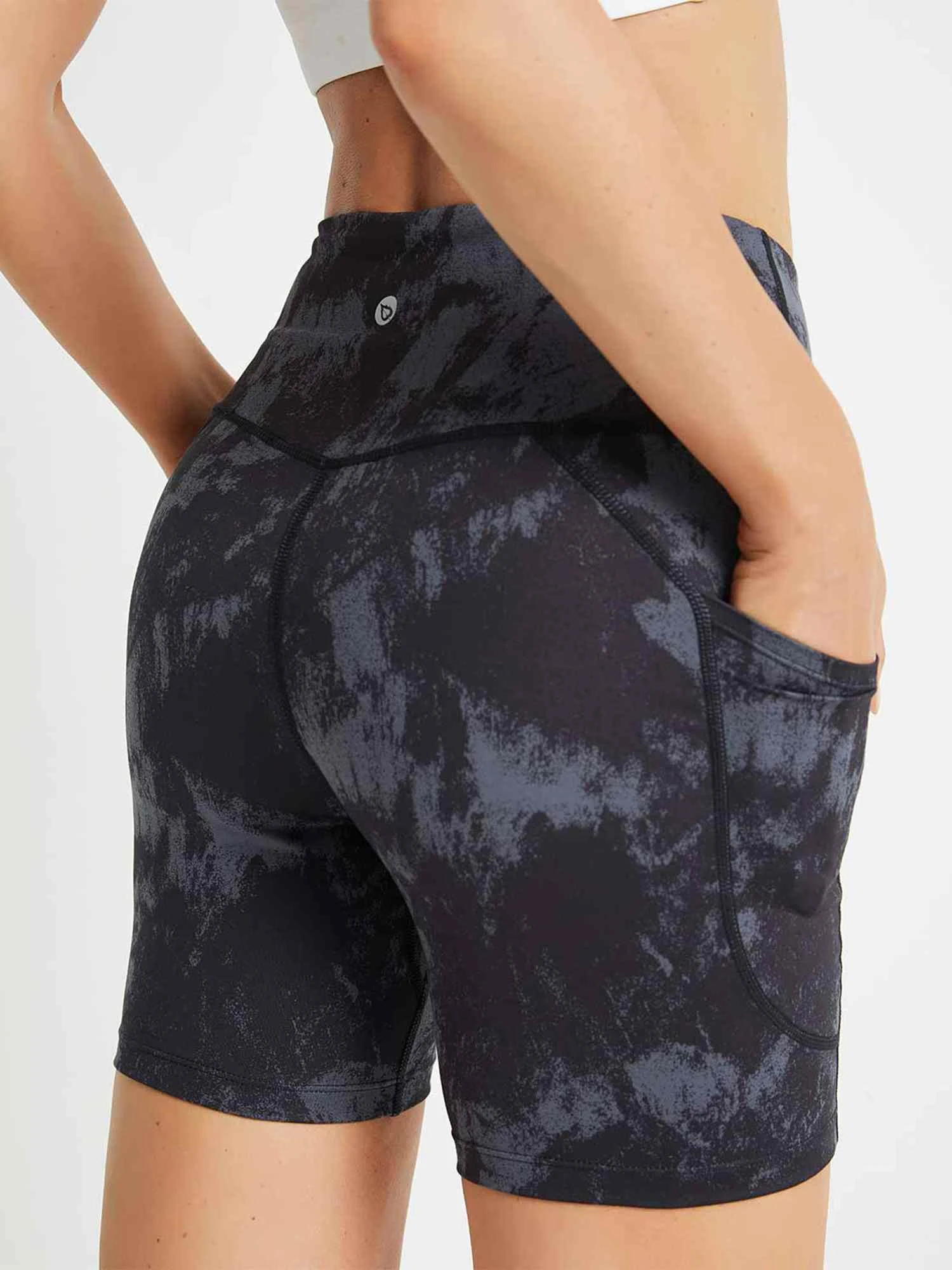 Women's High-Waisted Printed Yoga Shorts 4 Women's High-Waisted Printed Yoga Shorts - Image 4