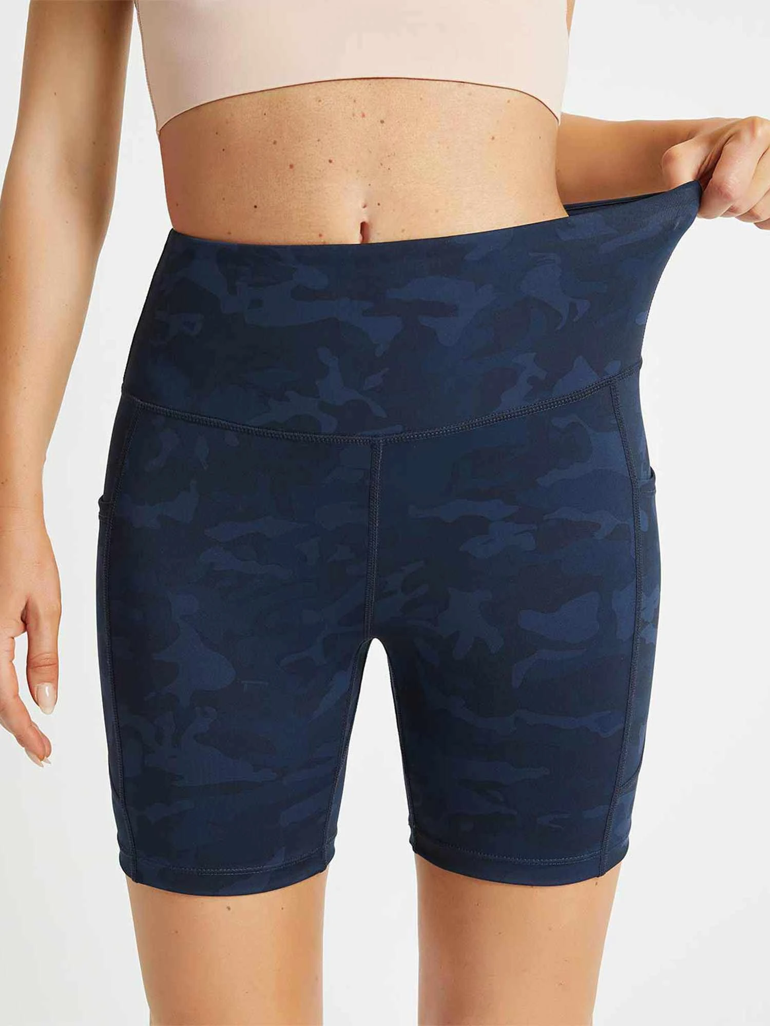 Women's High-Waisted Printed Yoga Shorts 18 Women's High-Waisted Printed Yoga Shorts - Image 18