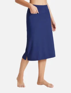 High Waisted Split-Hem Swim Dress -Baleaf Clothing Shop dcg012 Blue 1