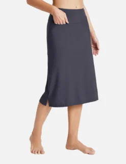 High Waisted Split-Hem Swim Dress -Baleaf Clothing Shop dcg012 DarkGray 2