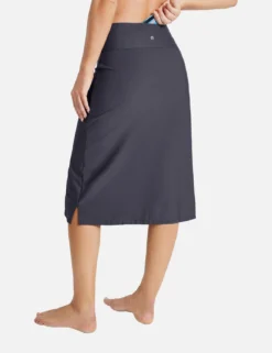 High Waisted Split-Hem Swim Dress -Baleaf Clothing Shop dcg012 DarkGray 3