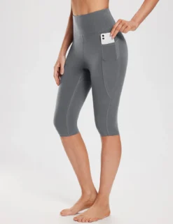 Evergreen Knee-Length Pocketed Capris -Baleaf Clothing Shop ebh024 2 84e746b5 81a8 4d96 9789 ef1bcef1d439