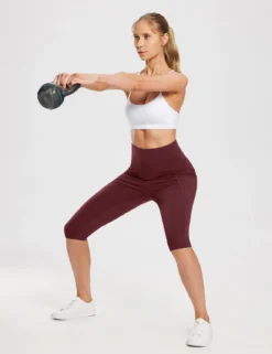 Evergreen Knee-Length Pocketed Capris -Baleaf Clothing Shop ebh024 4 6cc01e2b 210d 44a0 97c9 32e2b5032c9a