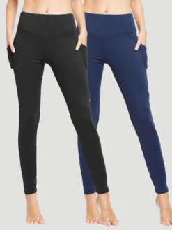 Yoga High Waisted Pocket Brushed Sense Leggings (2 Pack)